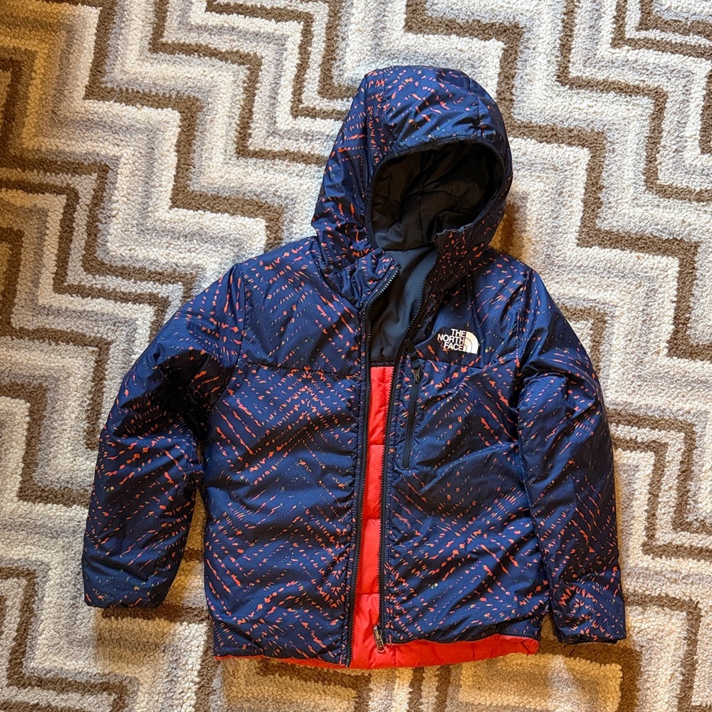 The North Face Kids' Navy and Red Puffer Jacket